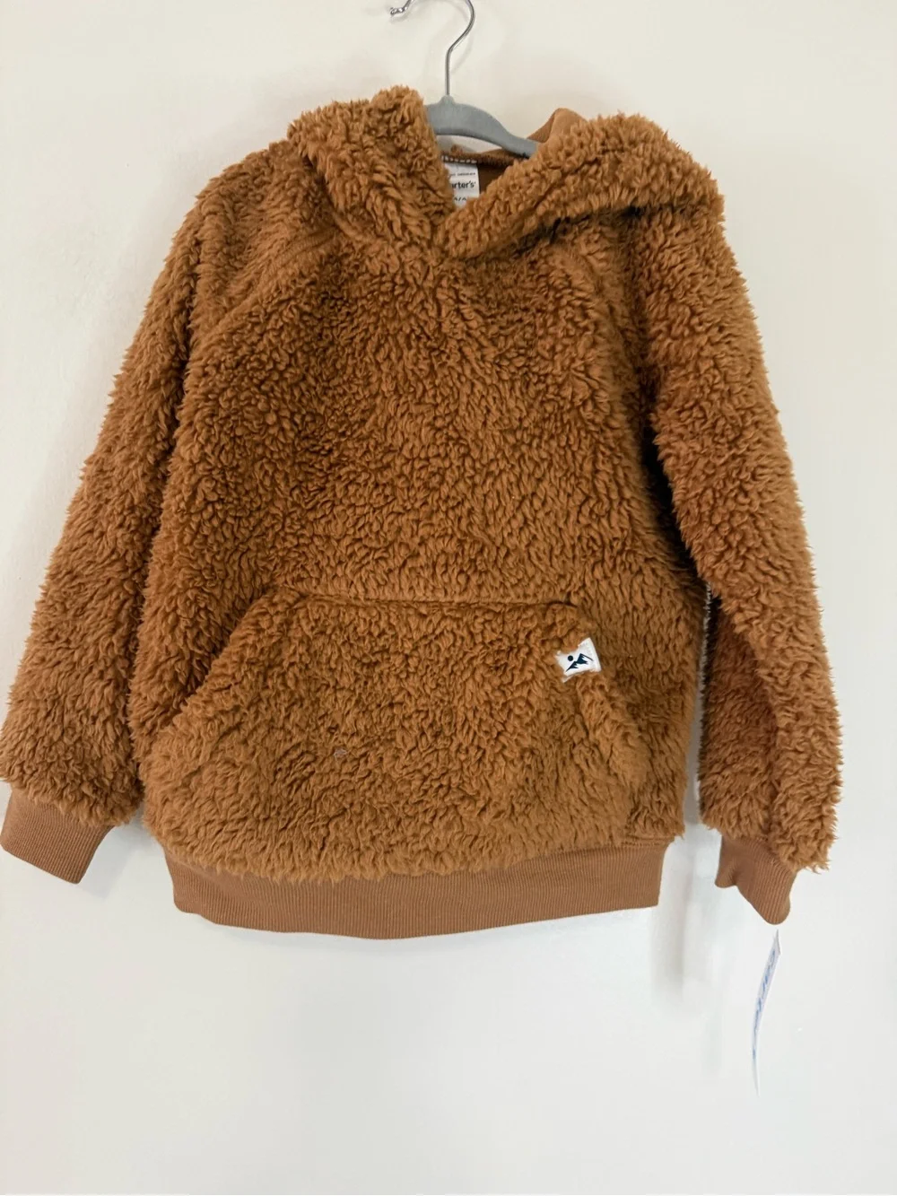 Carters NWT Kids Plush Hooded Pullover Hoodie Brown size 4T